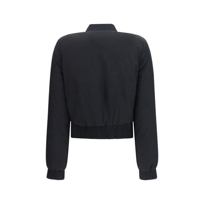 Bomber Jacket by Alexander McQueen for women in stretch polyamide polyester black features an on trend silhouette, showcasing refined pockets and a sophisticated for a truly on trend finish.