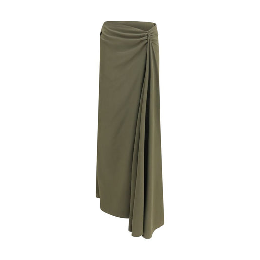 Skirt by Alexander McQueen for women in silk bicolour, signature & print features a contoured silhouette from the Skull Women's Asymmetrical Silk Long Skirt collection, characterized by its contoured long for a contoured finish.