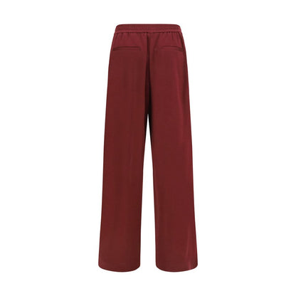 Track Pants by Brunello Cucinelli for women in polyamide silk & cotton bordeaux features an athletic straight-leg, athletic, relaxed-fit & regular-fit and long cut with a comfortable , seamlessly detailed with functional .