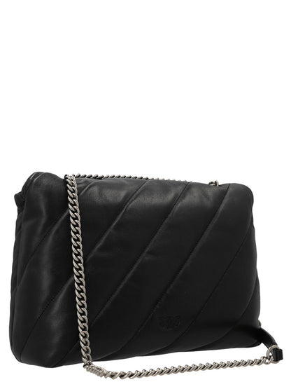 Quilted Crossbody Flap Handbag by PINKO for women in lamb leather black showcases a versatile sophistication silhouette, featuring a secure flap, magnetic & buckle, versatile sophistication , and versatile crossbody-strap & shoulder-strap for a versatile sophistication finish.