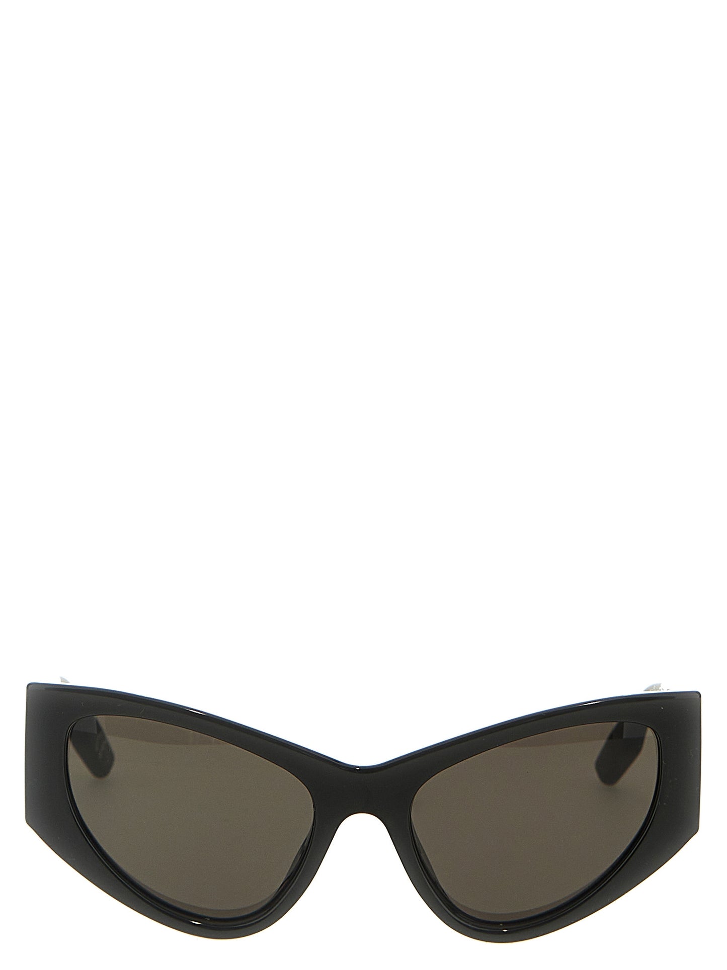 Sunglasses by Balenciaga for women in nylon & viscose black features a contemporary silhouette, showcasing a contemporary in black coloured frame with high-performance .
