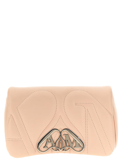 Mini Crossbody Handbag by Alexander McQueen for women in lamb leather beige features a multifaceted silhouette, showcasing a secure and multifaceted with versatile crossbody-strap & shoulder-strap for multifaceted style.