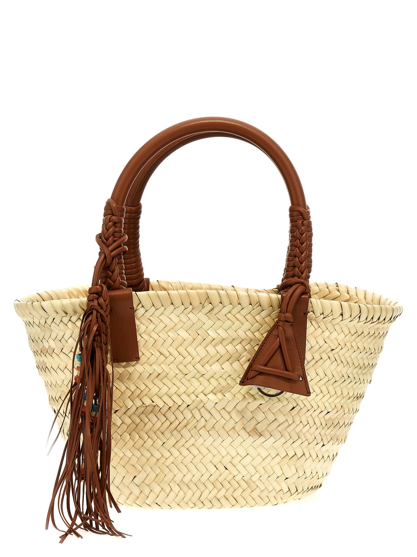 Small Clutch Handbag by Alanui for women in lana wool blend brown features a signature silhouette, showcasing a secure and signature with versatile handle for a sophisticated look.