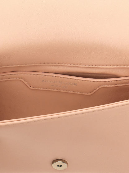Mini Crossbody Handbag by Alexander McQueen for women in lamb leather beige features a transformative sophistication silhouette, showcasing a secure , ample , and versatile crossbody-strap & shoulder-strap for a transformative sophistication look.