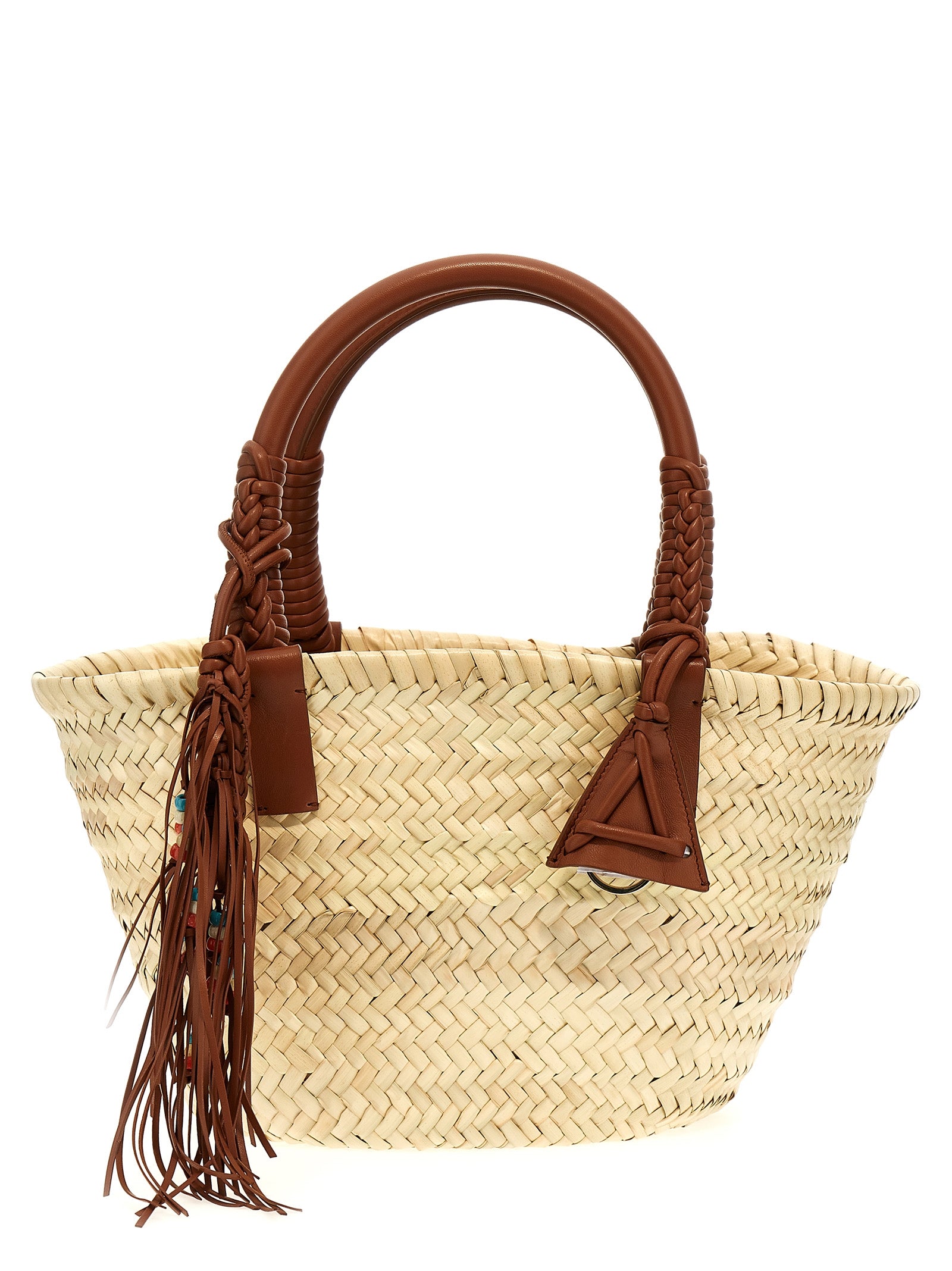 Small Clutch Handbag by Alanui for women in lana wool blend brown features a ornamental silhouette, showcasing a secure , ample , and ornamental handle for a sophisticated look.