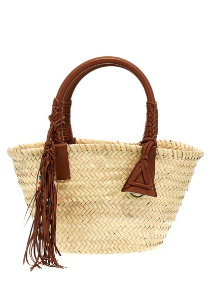 Small Clutch Handbag by Alanui for women in lana wool blend brown features a ornamental silhouette, showcasing a secure , ample , and ornamental handle for a sophisticated look.