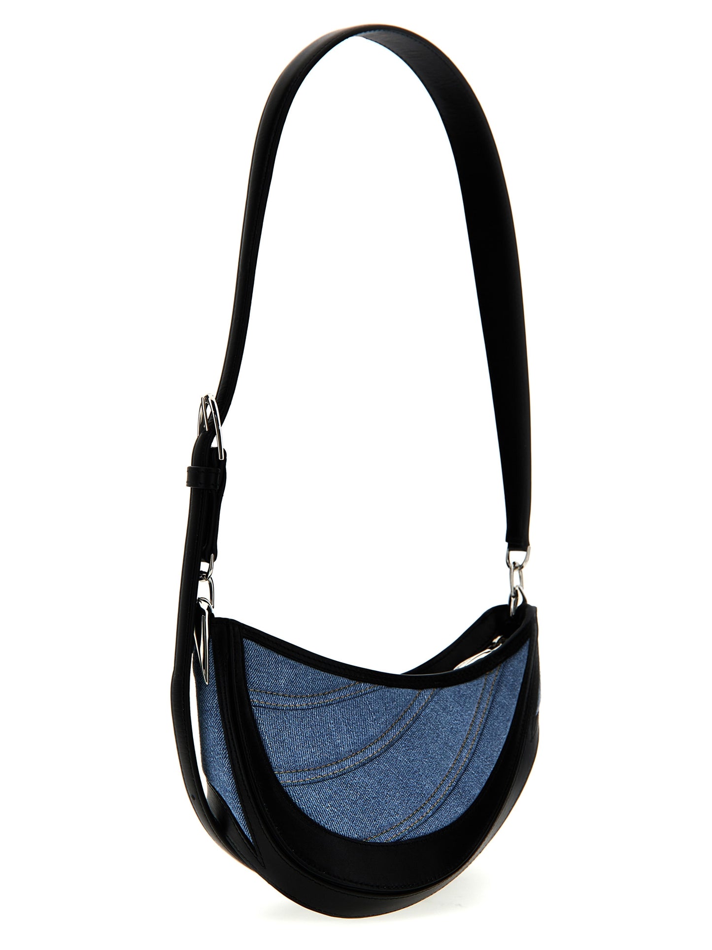 Small Shoulder Bag by Mugler for women in bos taurus calf suede leather multicolor showcases a statuesque silhouette, artfully detailed with a secure , organized , and versatile shoulder-strap, adjustable-strap & handle for a statuesque look.