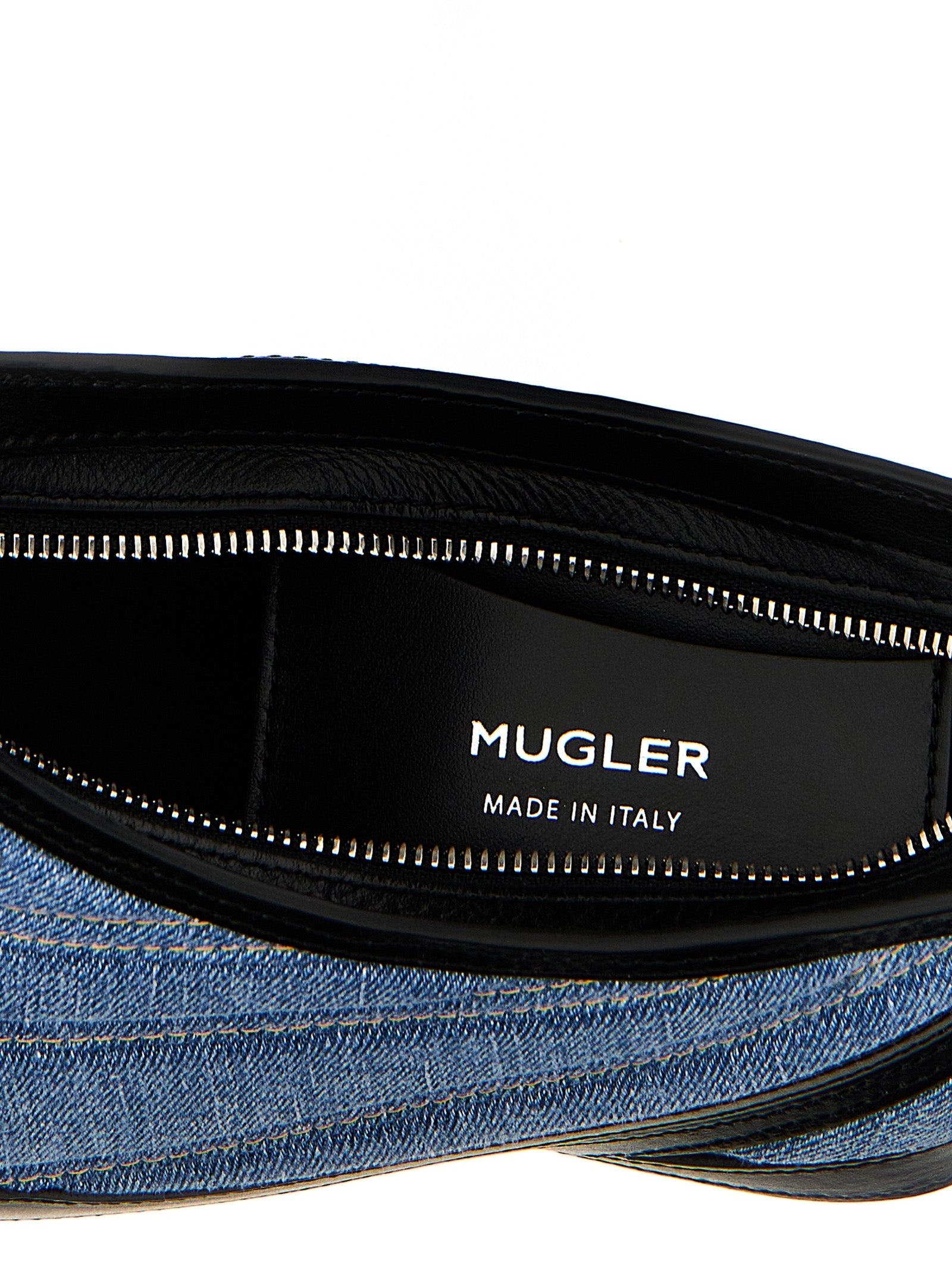 Small Shoulder Bag by Mugler for women in bos taurus calf suede leather multicolor features a statuesque silhouette, showcasing a secure and statuesque with versatile shoulder-strap, adjustable-strap & handle for a statuesque finish.