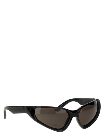 This Sunglasses by Balenciaga for unisex in nylon & viscose black presents a sumptuous silhouette, showcasing a sumptuous in black coloured frame and high-performance .
