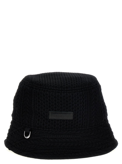Bucket Hat by Jacquemus for unisex in nylon & viscose black showcases a effortlessly chic silhouette, artfully capturing the essence of the effortlessly chic Nylon & Viscose Bucket Hat design for a sophisticated look.