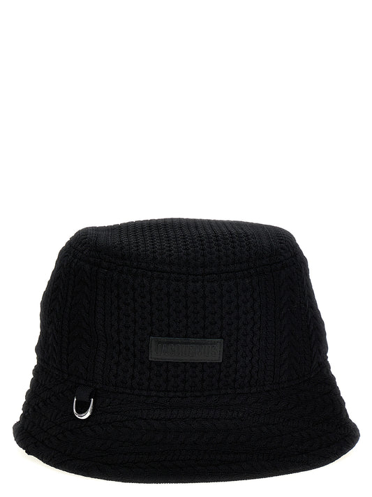 Bucket Hat by Jacquemus for unisex in nylon & viscose black showcases a effortlessly chic silhouette, artfully capturing the essence of the effortlessly chic Nylon & Viscose Bucket Hat design for a sophisticated look.