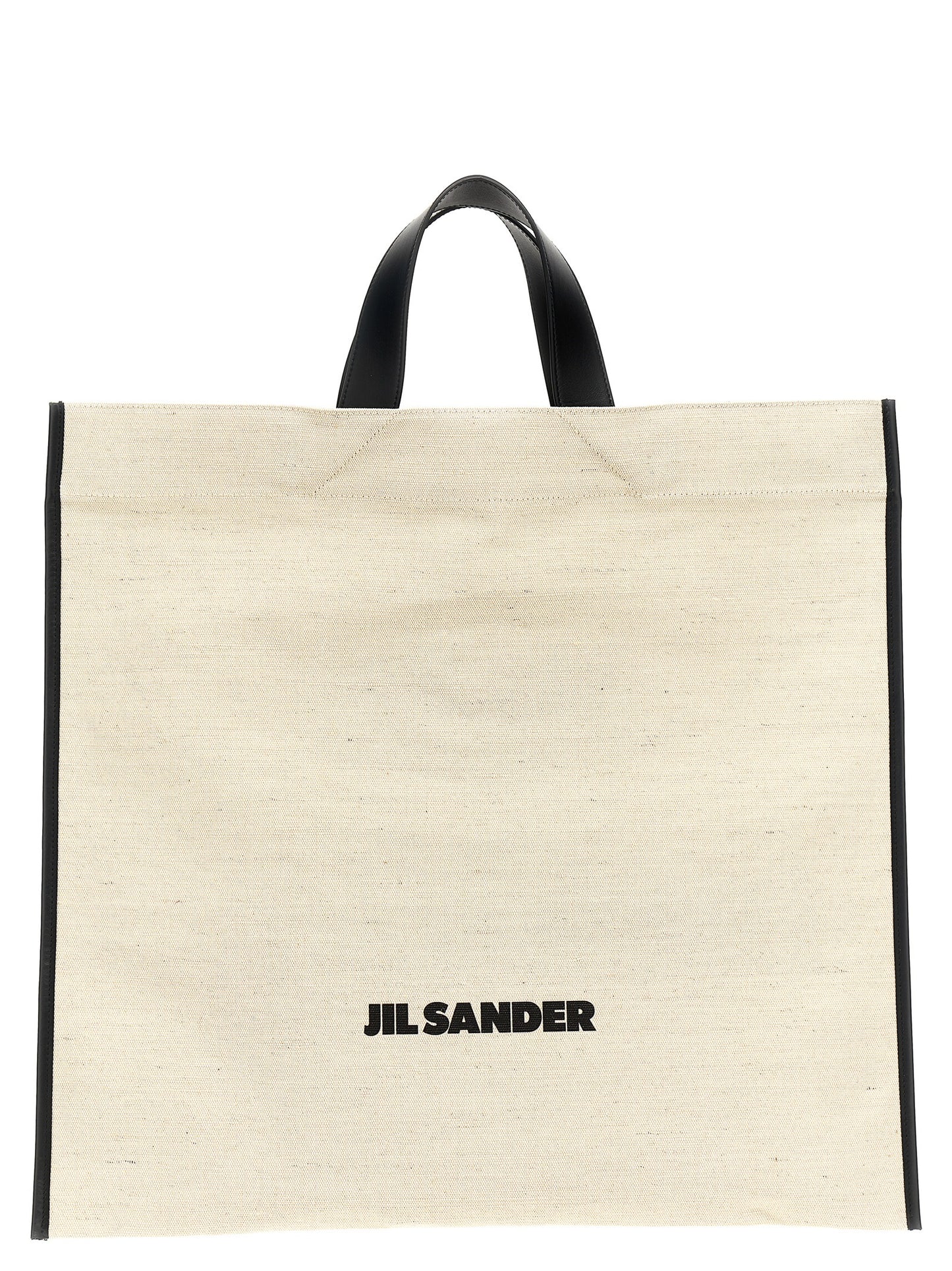 Shopper Tote Bag by Jil Sander for women in cotton polyester canvas bicolour, black, white & print features an jet-set Cotton Polyester Canvas Shopper Tote Bag design with a secure , ample , and versatile handle for an jet-set finish.