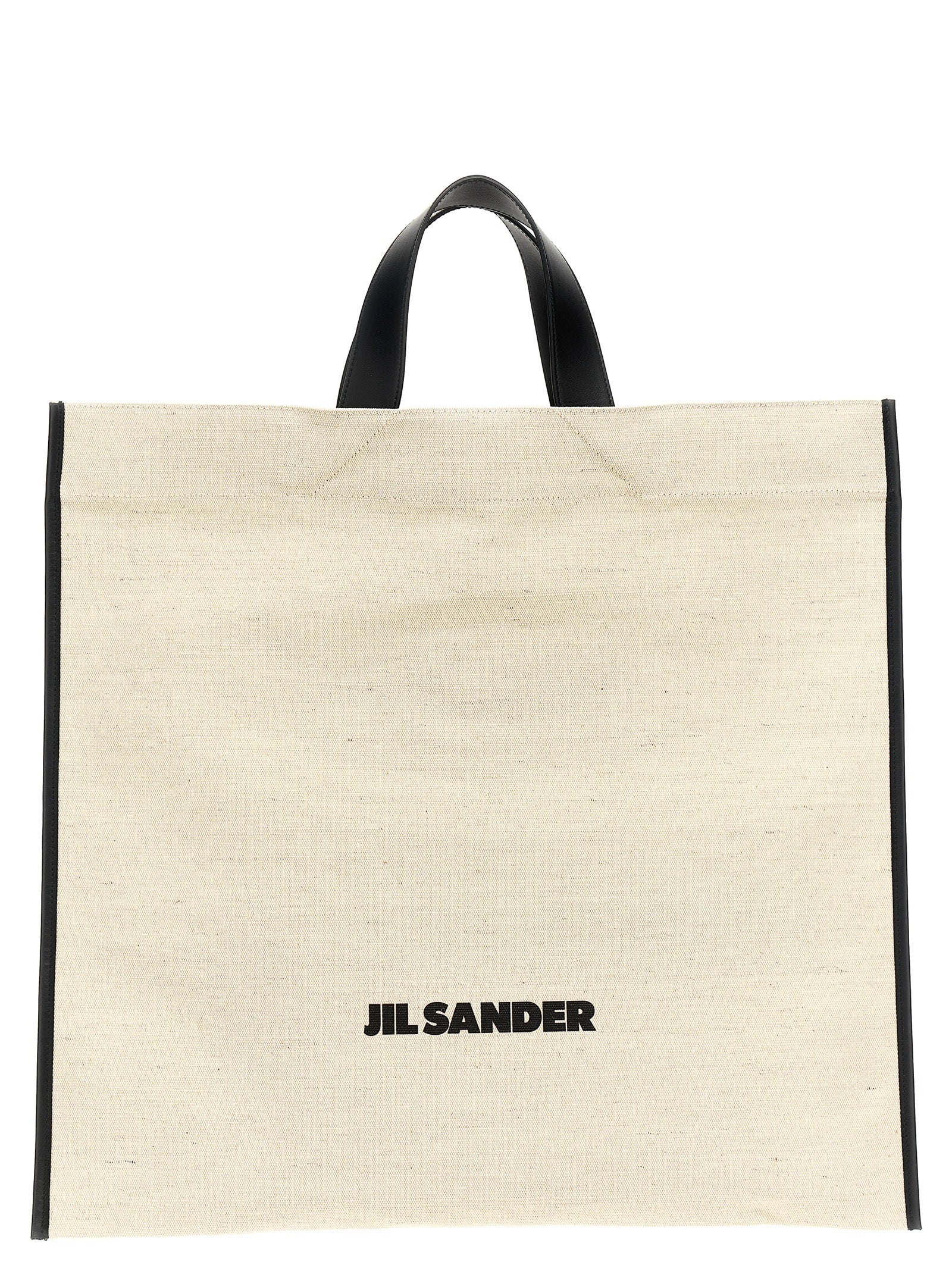 Shopper Tote Bag by Jil Sander for women in cotton polyester canvas bicolour, black, white & print features an jet-set Cotton Polyester Canvas Shopper Tote Bag design with a secure , ample , and versatile handle for an jet-set finish.