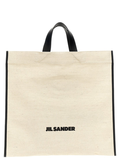 Shopper Tote Bag by Jil Sander for women in cotton polyester canvas bicolour, black, white & print features an jet-set Cotton Polyester Canvas Shopper Tote Bag design with a secure , ample , and versatile handle for an jet-set finish.