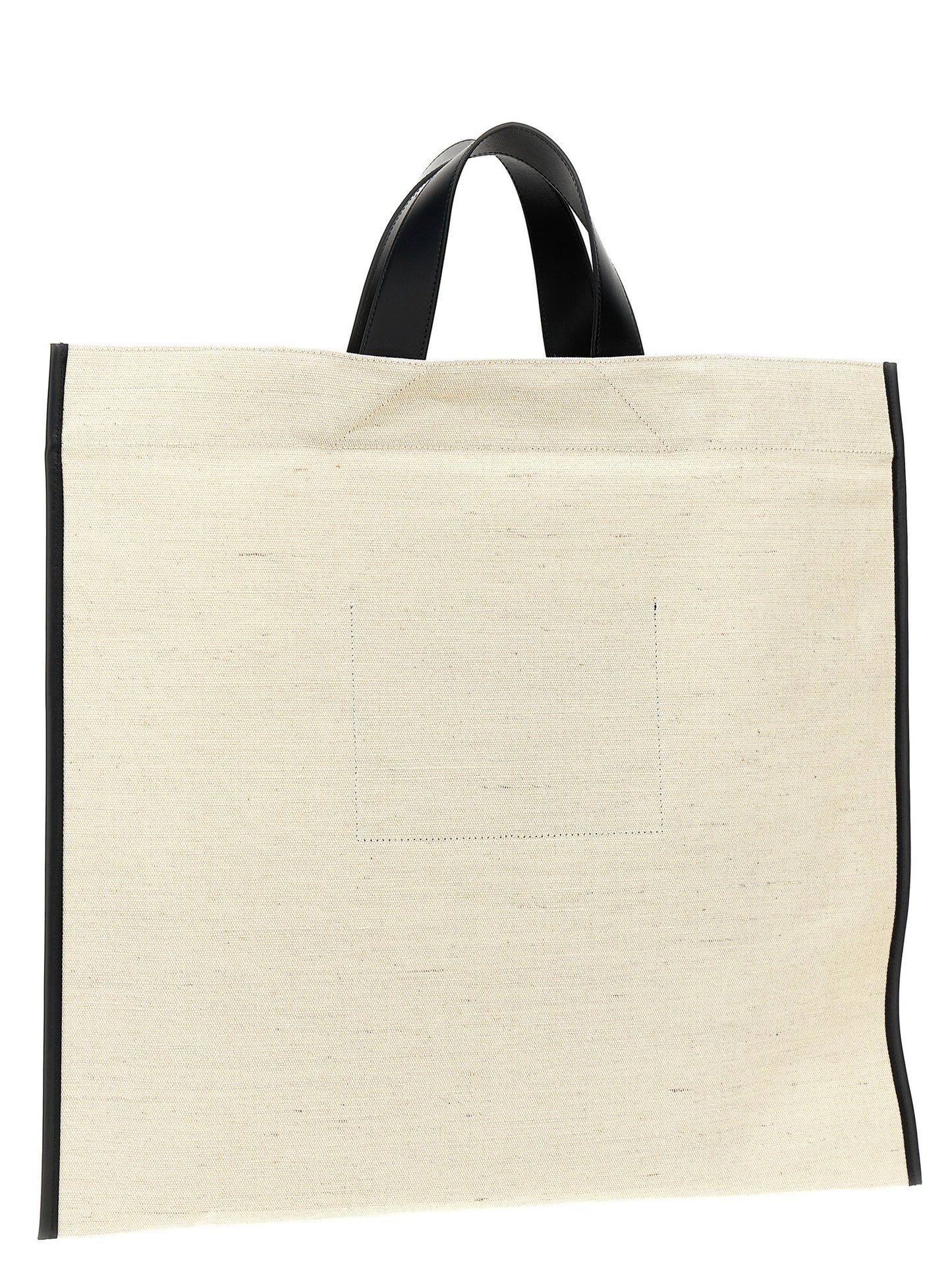 Shopper Tote Bag by Jil Sander for women in cotton polyester canvas bicolour, black, white & print showcases a statuesque Cotton Polyester Canvas Shopper Tote Bag design, featuring a secure , ample , and versatile handle for a statuesque finish.