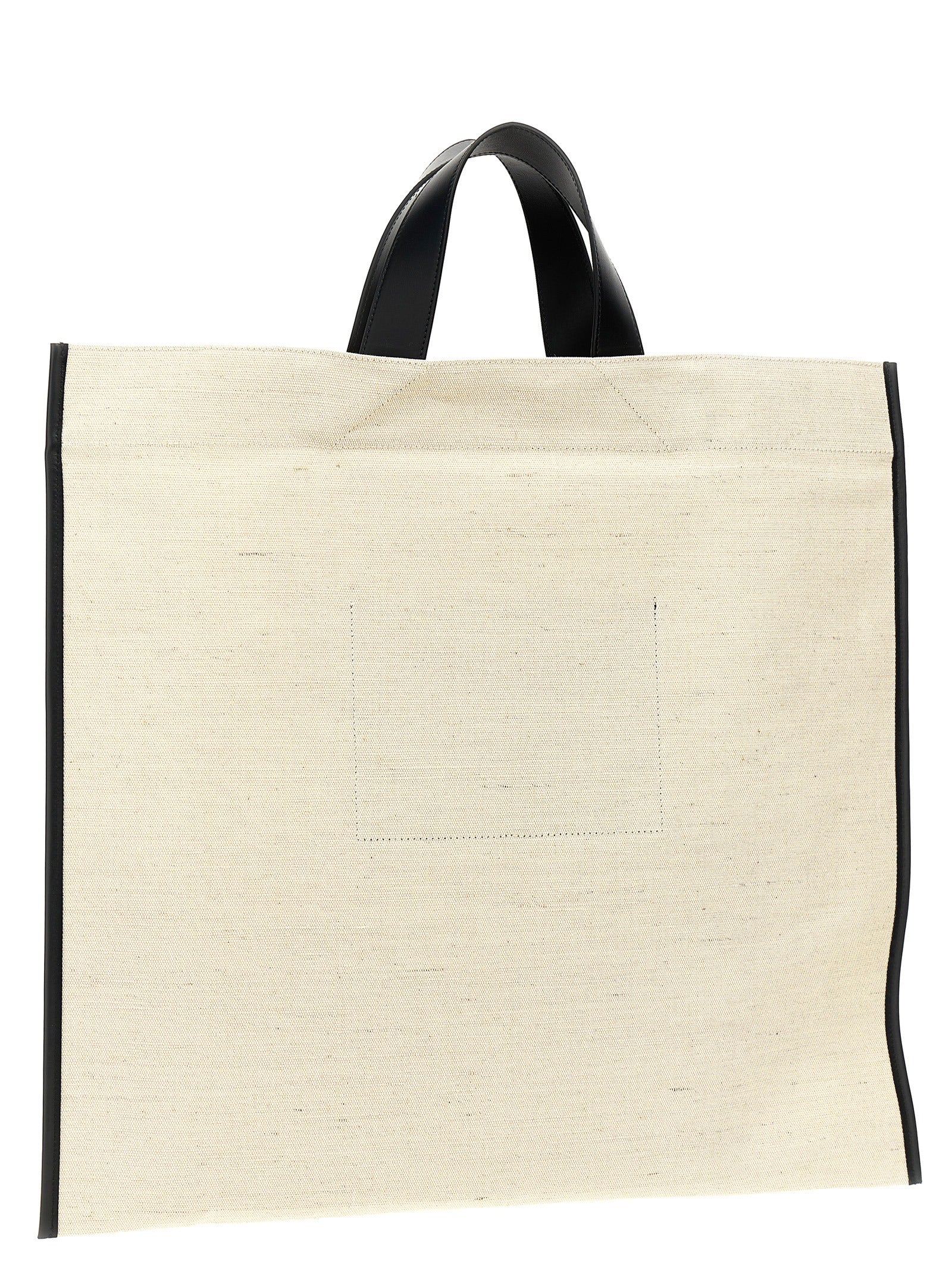 Shopper Tote Bag by Jil Sander for women in cotton polyester canvas bicolour, black, white & print showcases a statuesque Cotton Polyester Canvas Shopper Tote Bag design, featuring a secure , ample , and versatile handle for a statuesque finish.