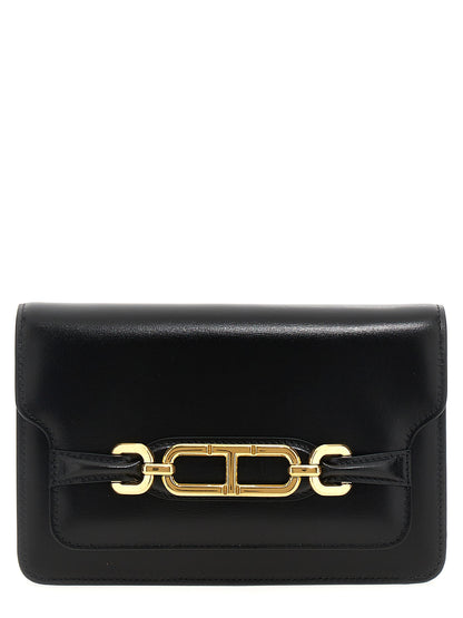 Tom Ford Leather & Metal Small Crossbody Handbag - Black