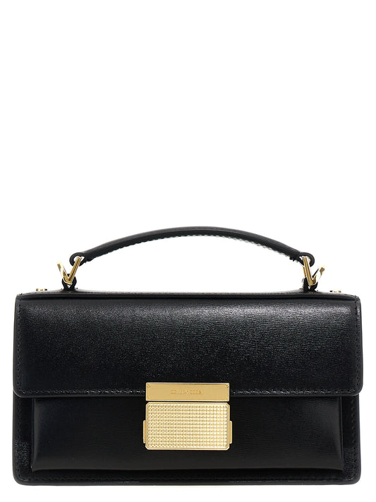 Small Handbag by Golden Goose for women in leather & metal black features a ornamental silhouette, showcasing a secure clip, ample , and ornamental shoulder-strap, handle & adjustable-strap for a sophisticated look.