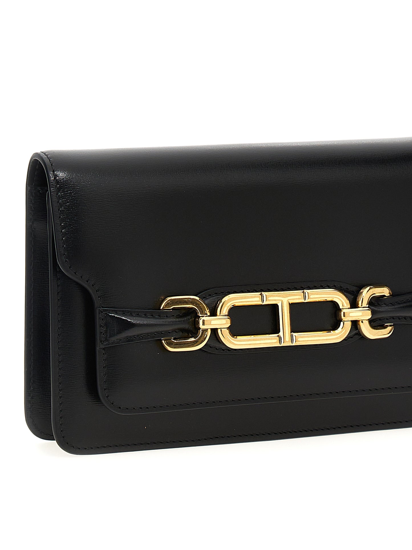 Tom Ford Leather & Metal Small Crossbody Handbag - Black