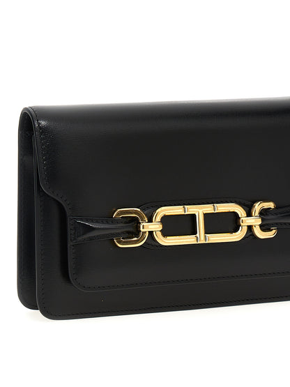 Tom Ford Leather & Metal Small Crossbody Handbag - Black