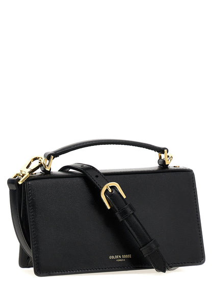 Small Handbag by Golden Goose for women in leather & metal black features an refined silhouette, showcasing a secure clip, ample , and versatile shoulder-strap, handle & adjustable-strap for a sophisticated refined aesthetic.
