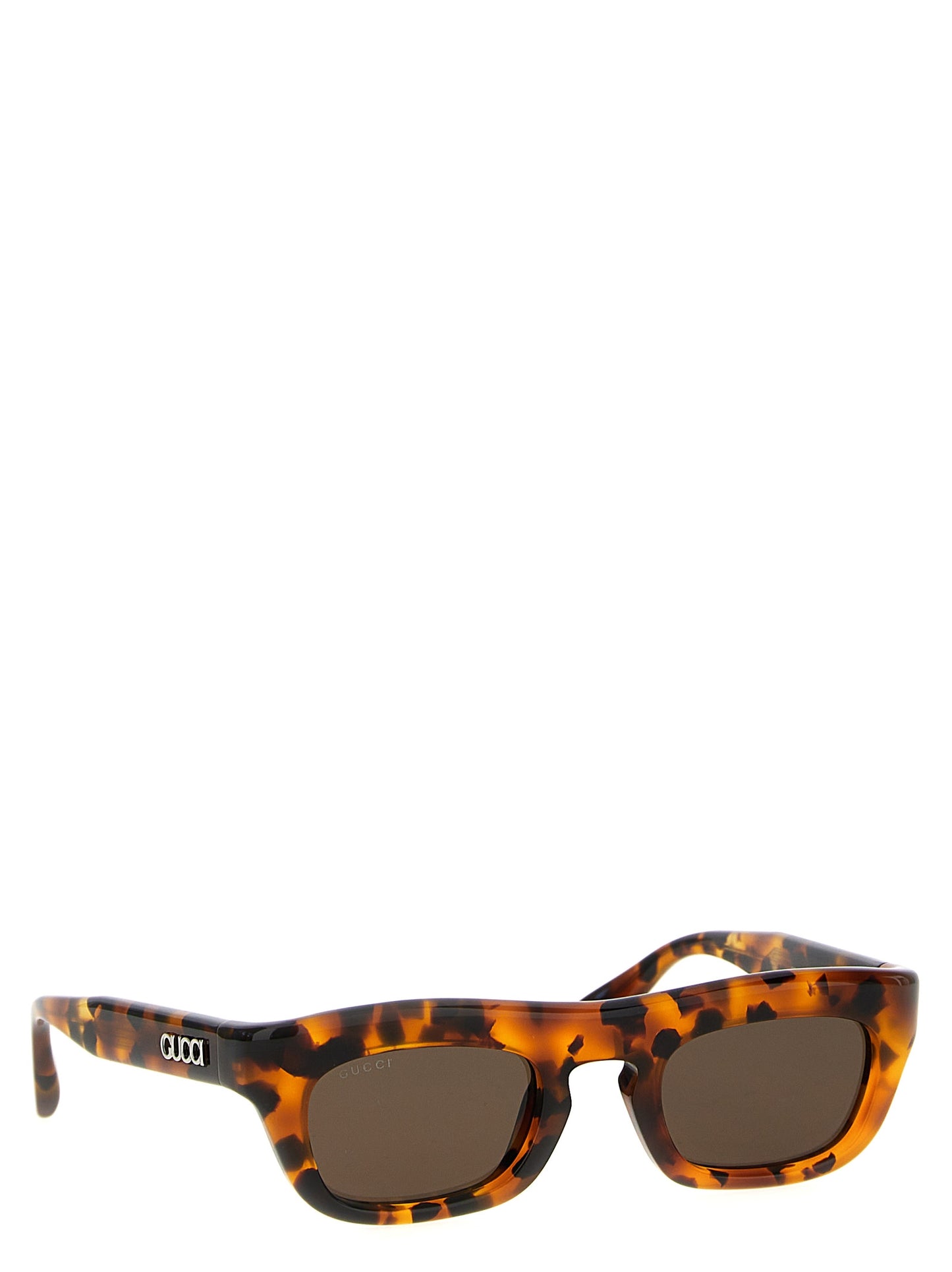 Sunglasses by Gucci for men in silk twill brown & signature features a contemporary silhouette, showcasing a contemporary in brown coloured frame with high-performance .