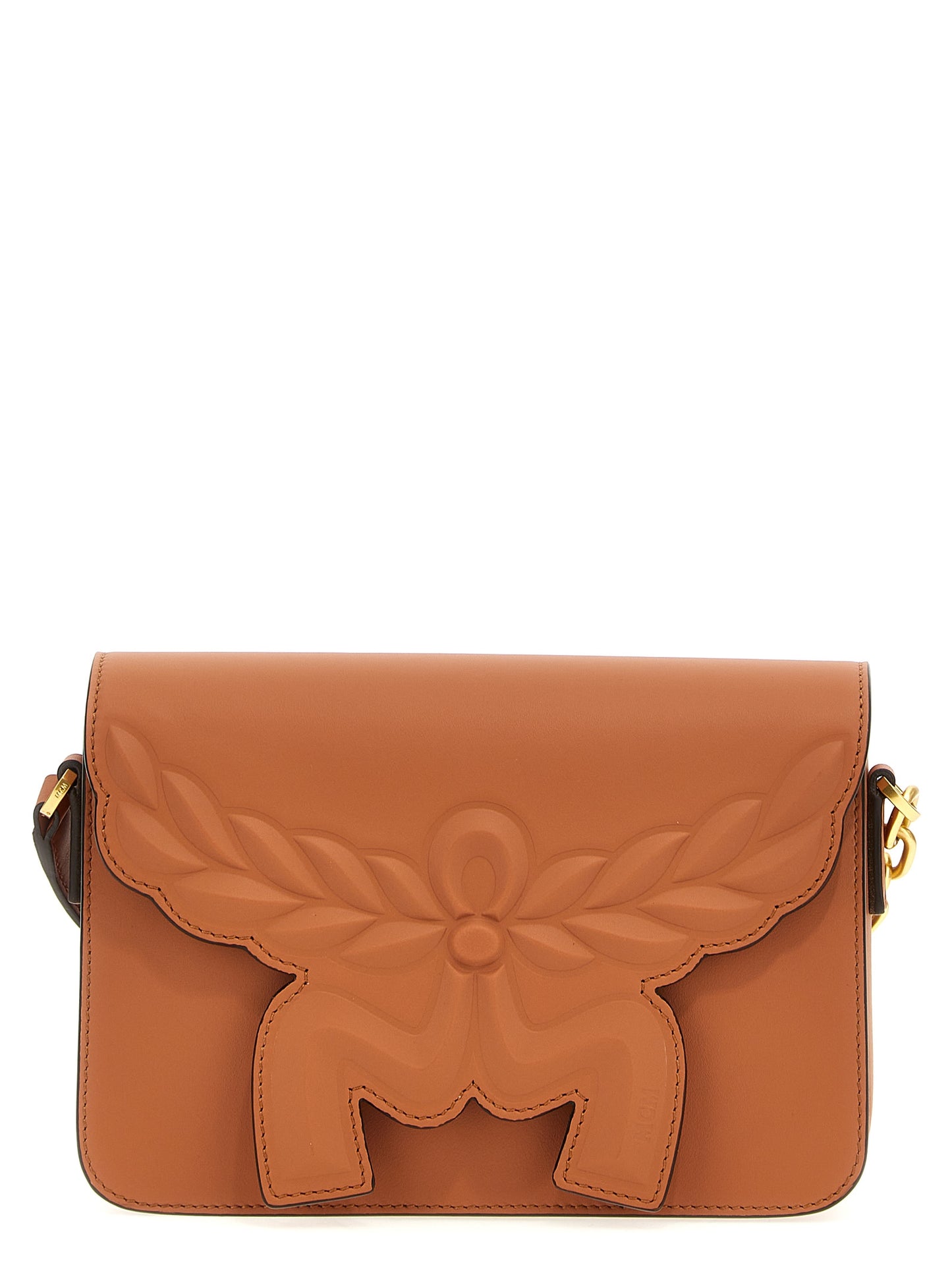 Crossbody Flap Handbag by MCM for women in calfskin leather brown features an versatile silhouette, showcasing a secure flap & magnetic and versatile with versatile crossbody-strap, shoulder-strap & adjustable-strap for a versatile finish.