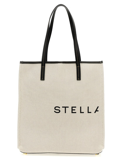 Shopper Tote Bag by Stella McCartney for women in stretch cotton modal canvas beige & print features an jet-set Stretch Cotton Modal Canvas Shopper Tote Bag design with a secure , ample , and versatile handle for an jet-set finish.