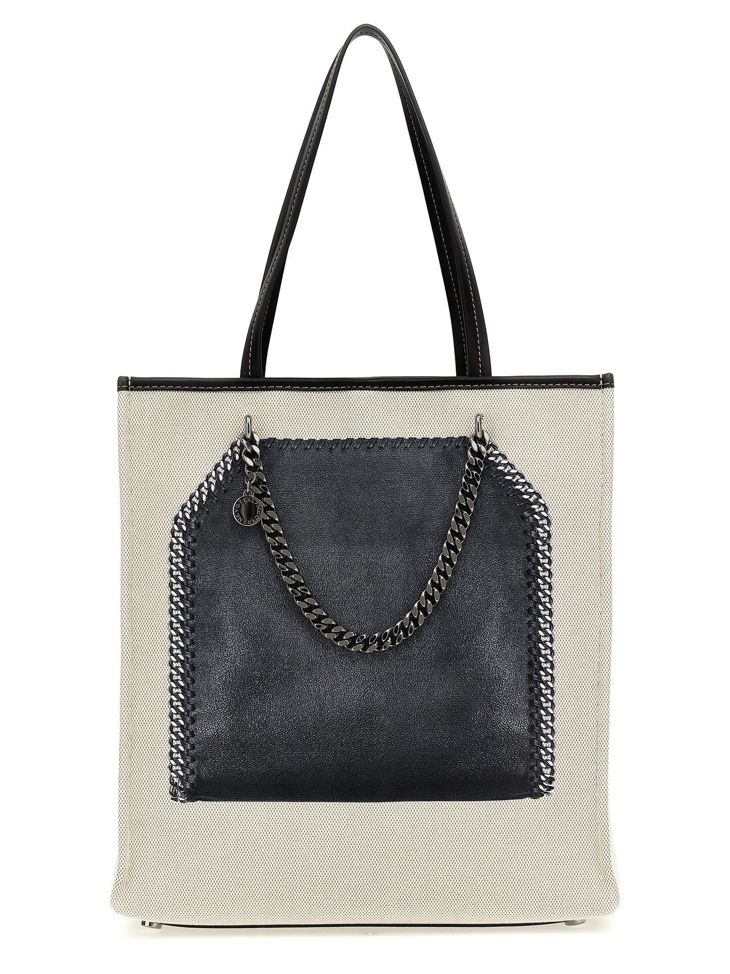 Shopper Tote Bag by Stella McCartney for women in stretch cotton modal canvas multicolor & print showcases a statuesque Falabella Stretch Cotton Modal Canvas Shopper Tote Bag design, featuring a secure hook, ample , and versatile handle for a statuesque finish.
