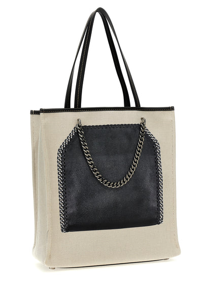 Shopper Tote Bag by Stella McCartney for women in stretch cotton modal canvas multicolor & print features an jet-set-ready silhouette, showcasing the Falabella Stretch Cotton Modal Canvas Shopper Tote Bag design with a secure hook, ample , and versatile handle.
