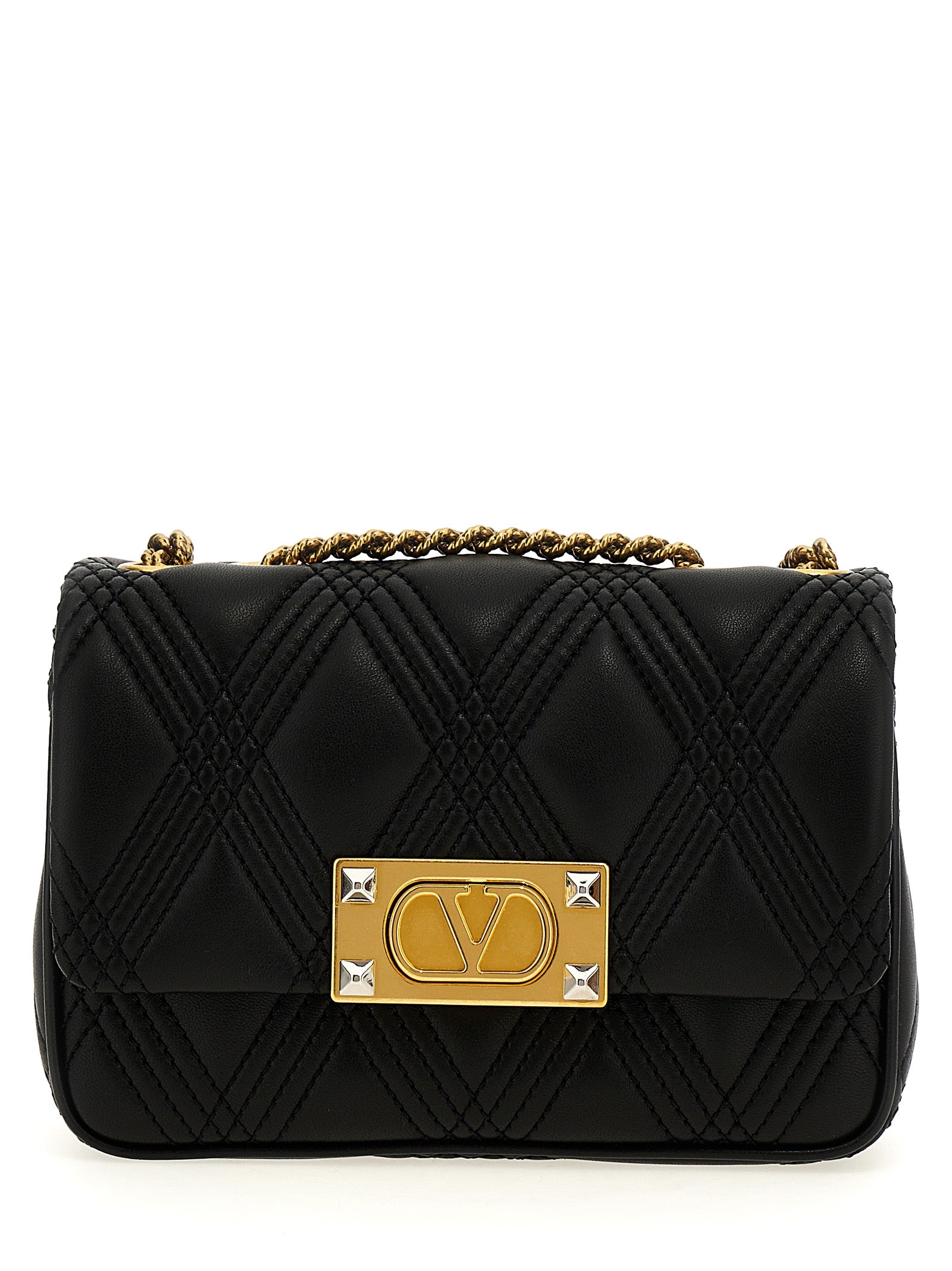 Quilted Shoulder Bag by Valentino Garavani for women in lamb leather black & signature features a effortless sophistication silhouette, secured by a with ample and versatile shoulder-strap for a effortless sophistication finish.