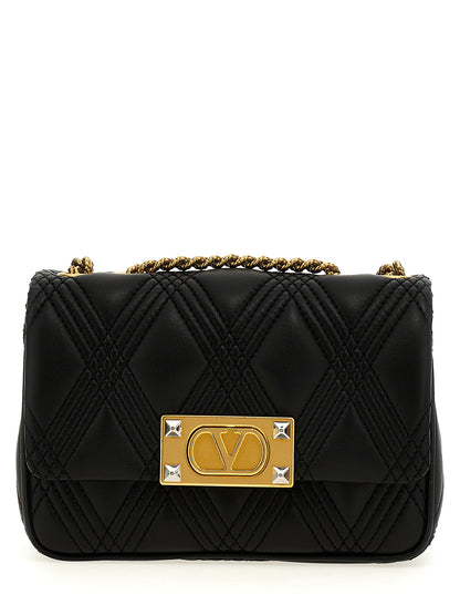 Quilted Shoulder Bag by Valentino Garavani for women in lamb leather black & signature features a effortless sophistication silhouette, secured by a with ample and versatile shoulder-strap for a effortless sophistication finish.