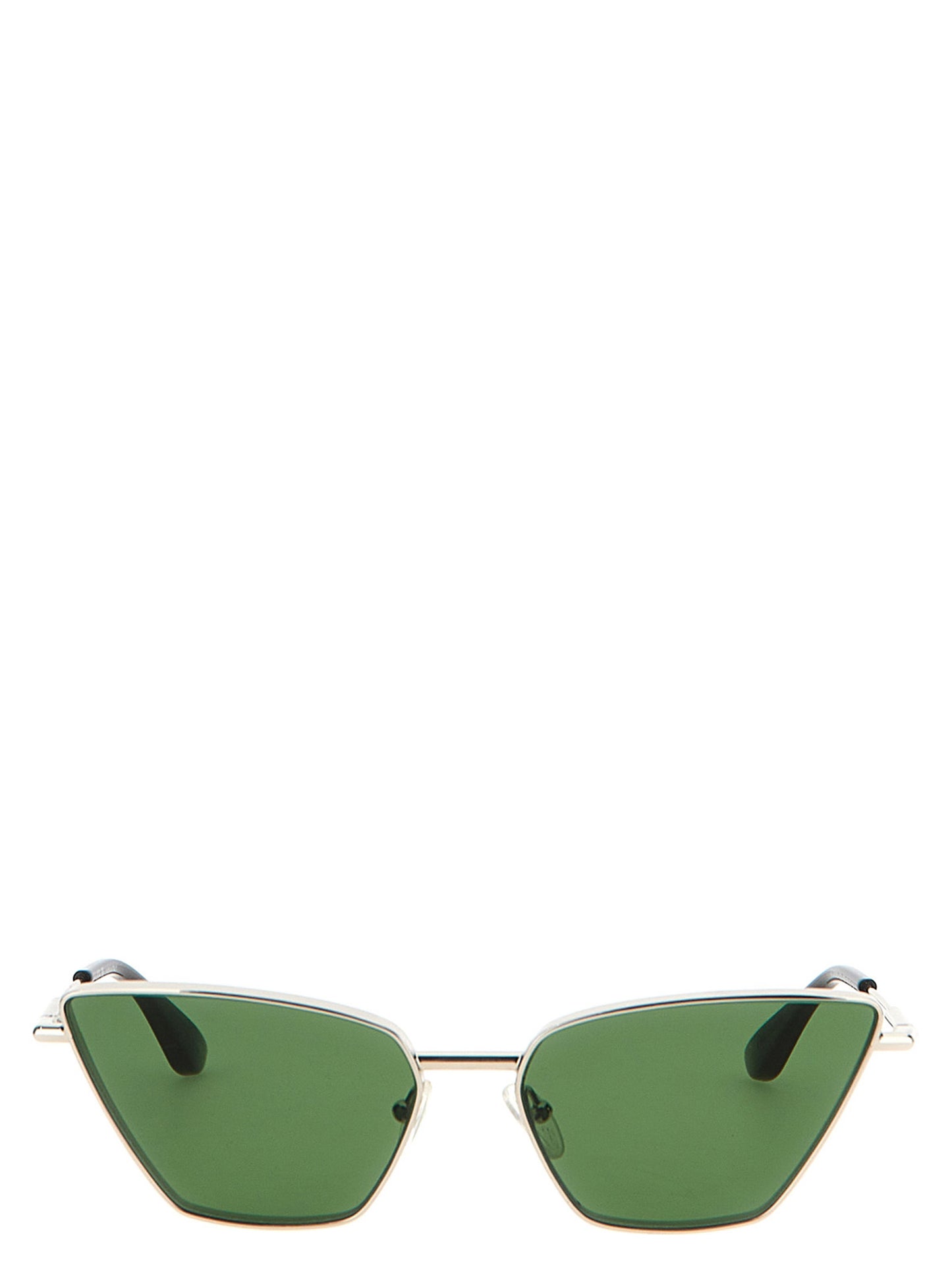 This Sunglasses by Alexander McQueen for women in silk twill multicolor presents a sumptuous silhouette, showcasing a sumptuous cat-eye frame design in multicolor coloured frame and high-performance .