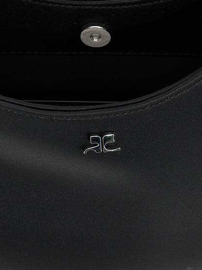 Handbag by Courrèges for women in stretch viscose black features a refined silhouette, showcasing a secure magnetic, organized , and versatile shoulder-strap, adjustable-strap & handle for a refined finish.
