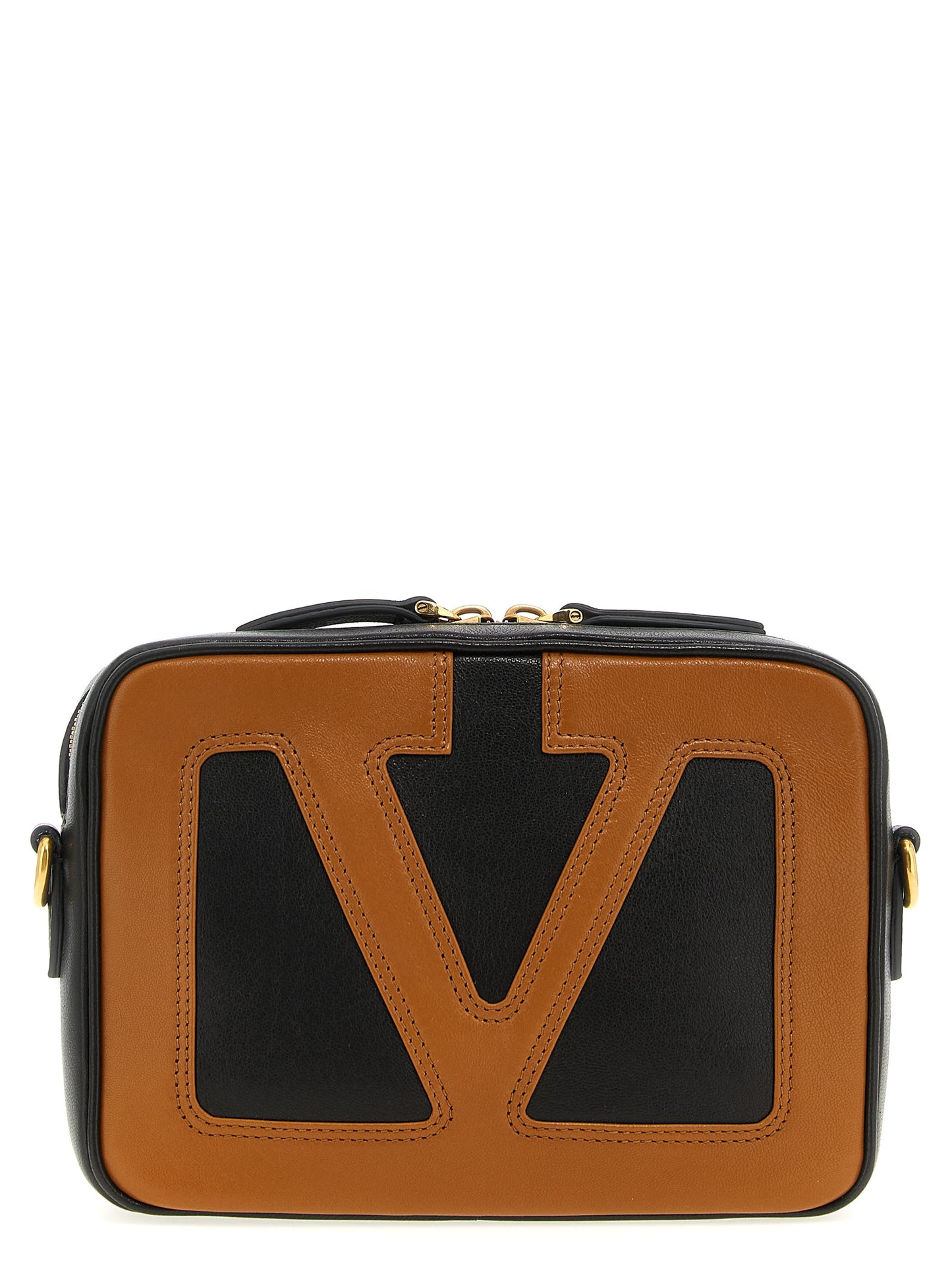 Crossbody Messenger Handbag by Valentino Garavani for unisex in polyester brown & signature features a transformative sophistication silhouette, showcasing a secure zipper, ample , and versatile crossbody-strap, shoulder-strap & adjustable-strap for a transformative sophistication look.