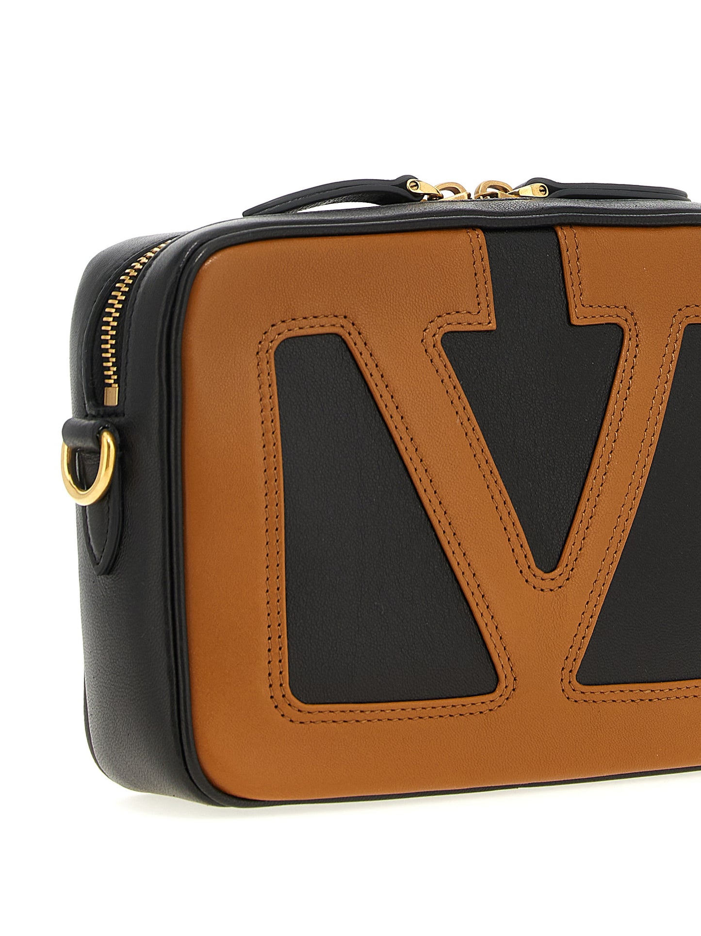Crossbody Messenger Handbag by Valentino Garavani for unisex in polyester brown & signature features a transformative elegance silhouette, showcasing a secure zipper, organized , and versatile crossbody-strap, shoulder-strap & adjustable-strap for a transformative elegance look.