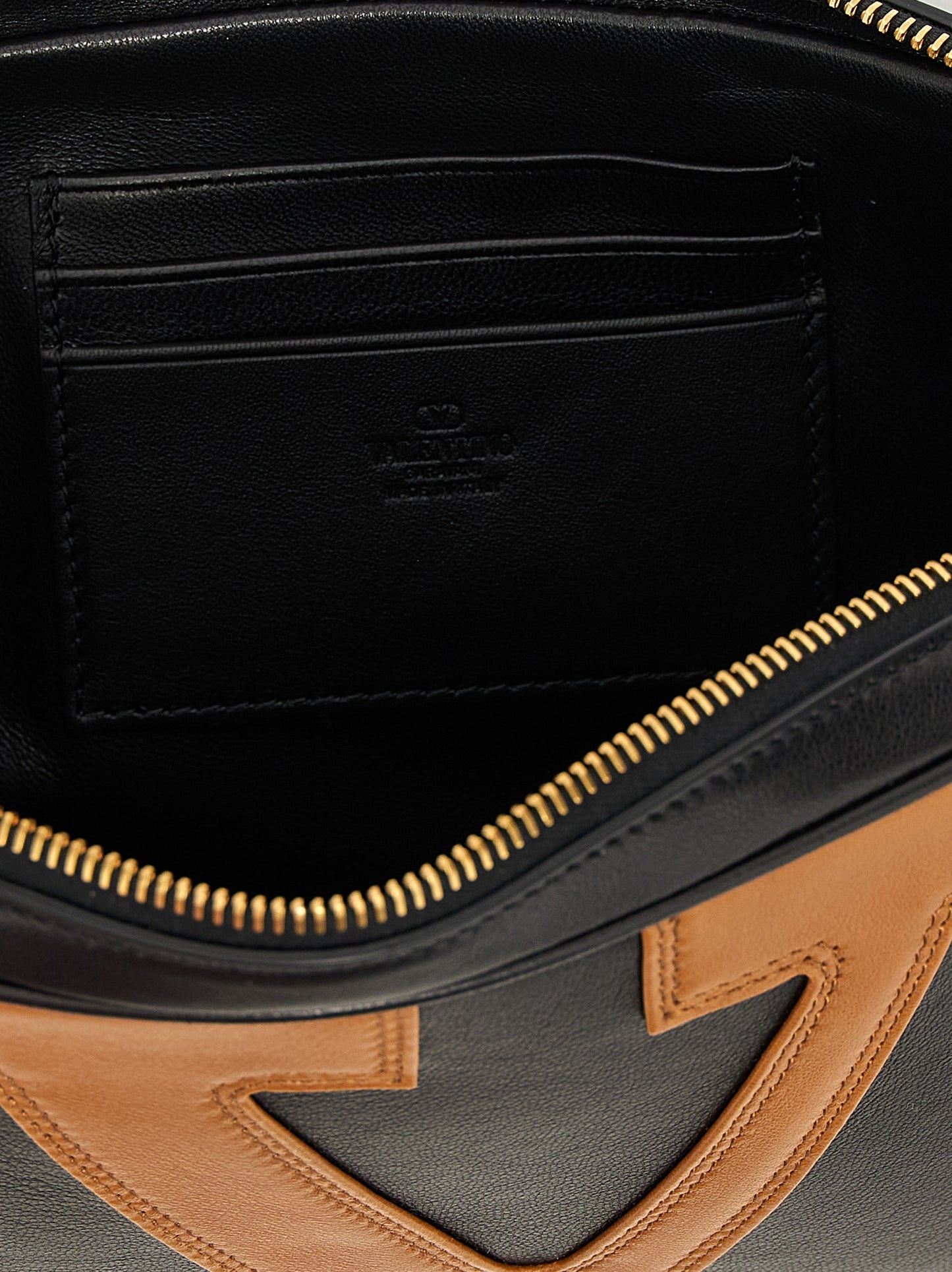 Pouch Clutch Handbag by Valentino Garavani for unisex in polyester multicolor & signature features an sculptural silhouette, showcasing a secure snap, zipper & hook and sculptural with versatile wristlet & handle for a sophisticated look.