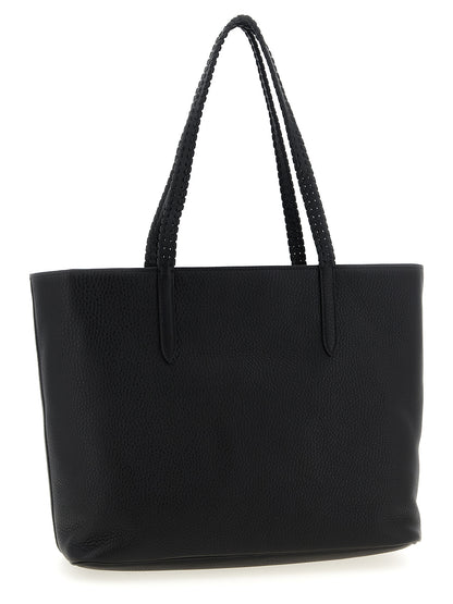 Shopper Tote Bag by Valentino Garavani for women in bos taurus calf suede leather black & signature features an jet-set Nellcote V Logo Bos Taurus Calf Suede Leather Shopper Tote Bag design with a secure zipper, ample , and versatile handle for an jet-set finish.