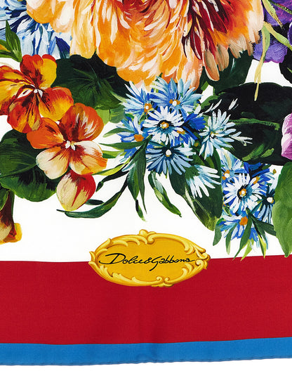 Dolce & Gabbana Silk Twill Foulard Scarf - Multicolor Floral Print