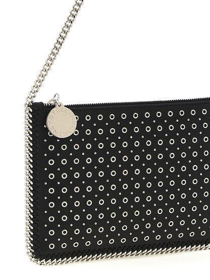 Shoulder Bag by Stella McCartney for women in polyurethane leather black & signature features a stately silhouette, showcasing a secure zipper, ample , and stately shoulder-strap & handle for a stately finish.