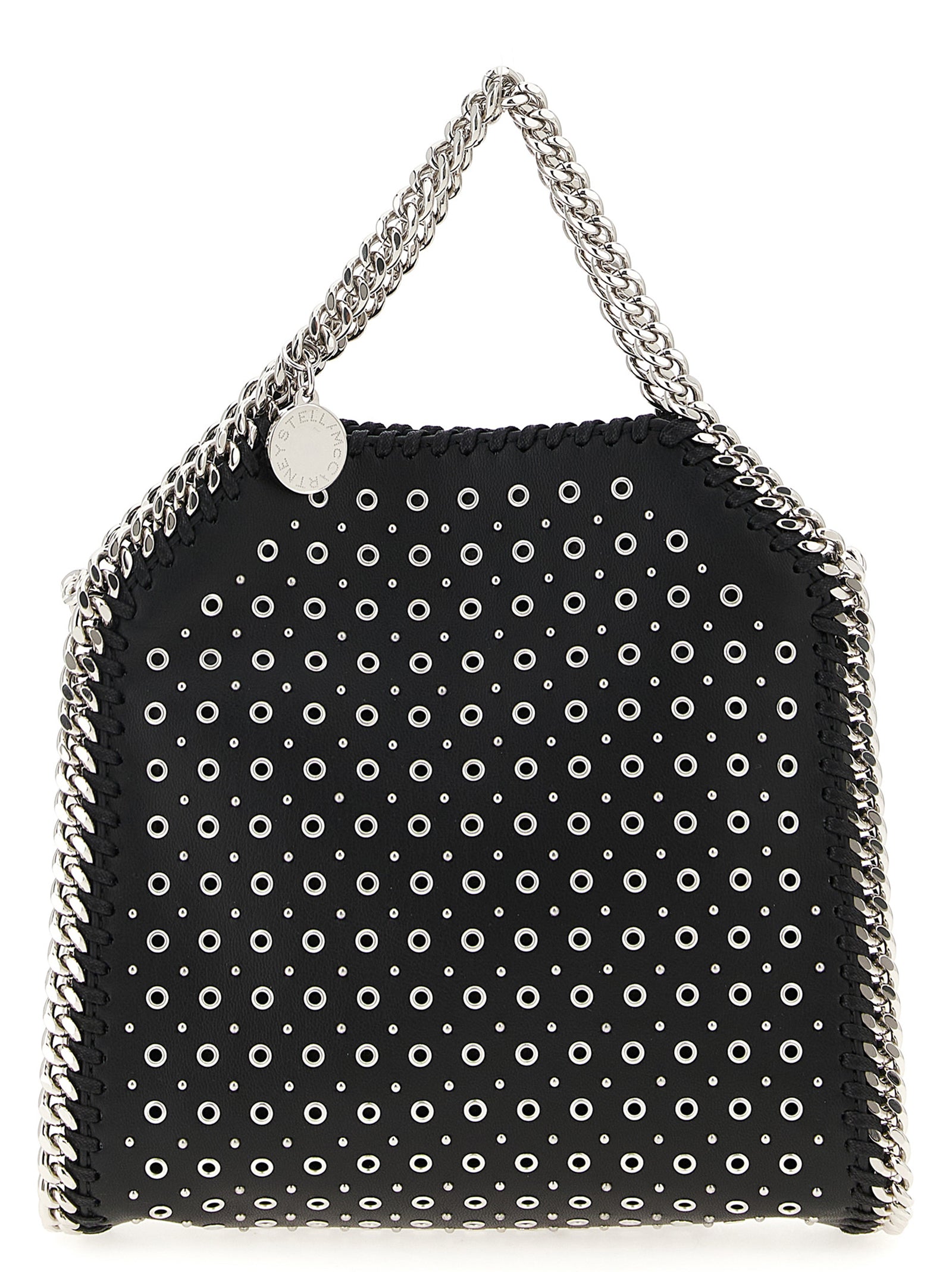 Handbag by Stella McCartney for women in polyurethane leather black features a exquisite silhouette, showcasing a secure magnetic and exquisite with versatile shoulder-strap & handle for a exquisite finish.