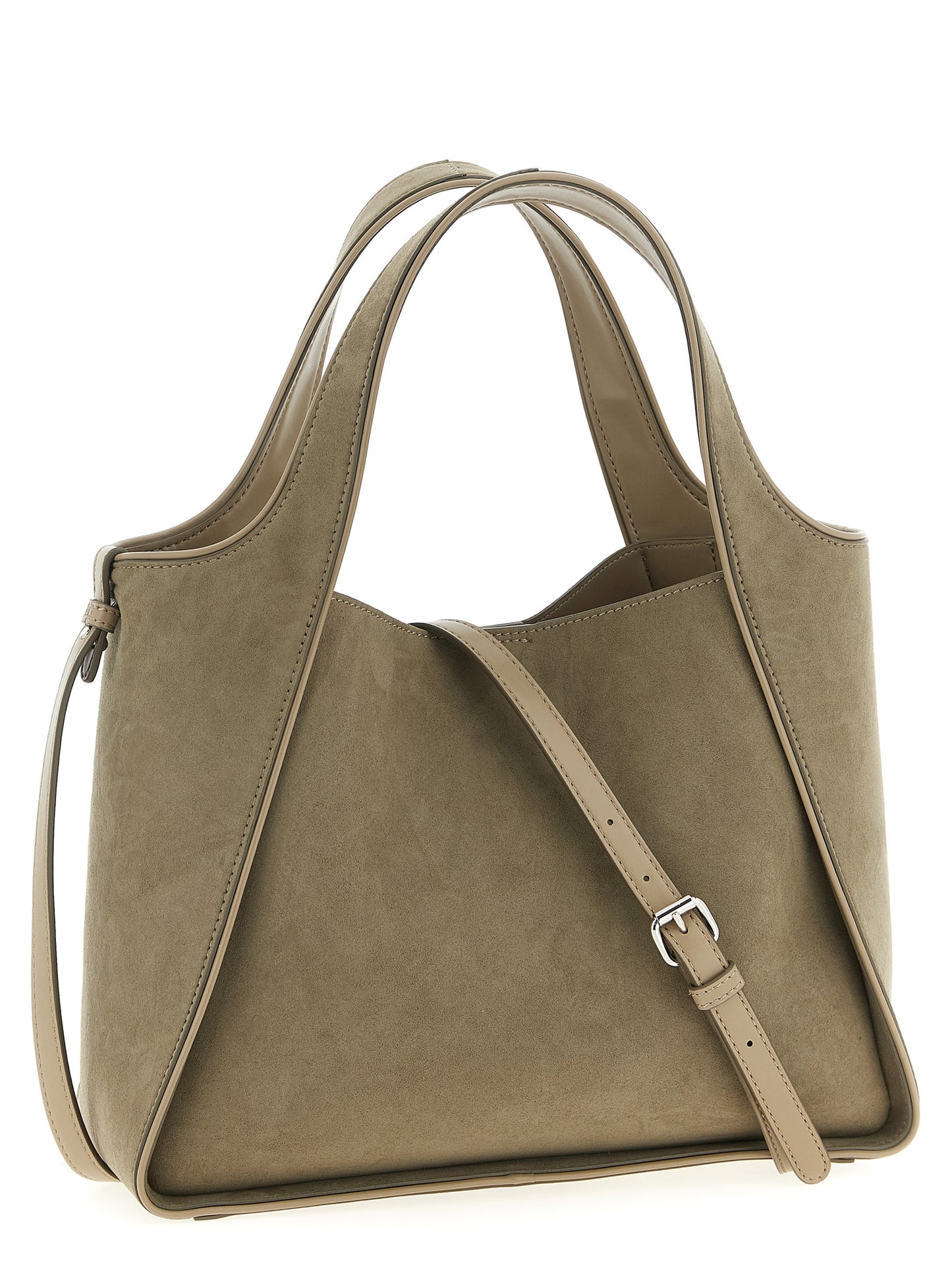 Crossbody Clutch Handbag by Stella McCartney for women in polyamide viscose bicolour & green features an multi-faceted design with a secure magnetic, ample , and versatile crossbody-strap, shoulder-strap, adjustable-strap & handle for a multi-faceted finish.