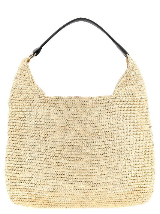 Shoulder Bag by Maison Michel for women in polyurethane leather & rubber beige features an effortlessly chic silhouette with a secure , ample , and versatile shoulder-strap & handle for effortlessly chic everyday luxury.