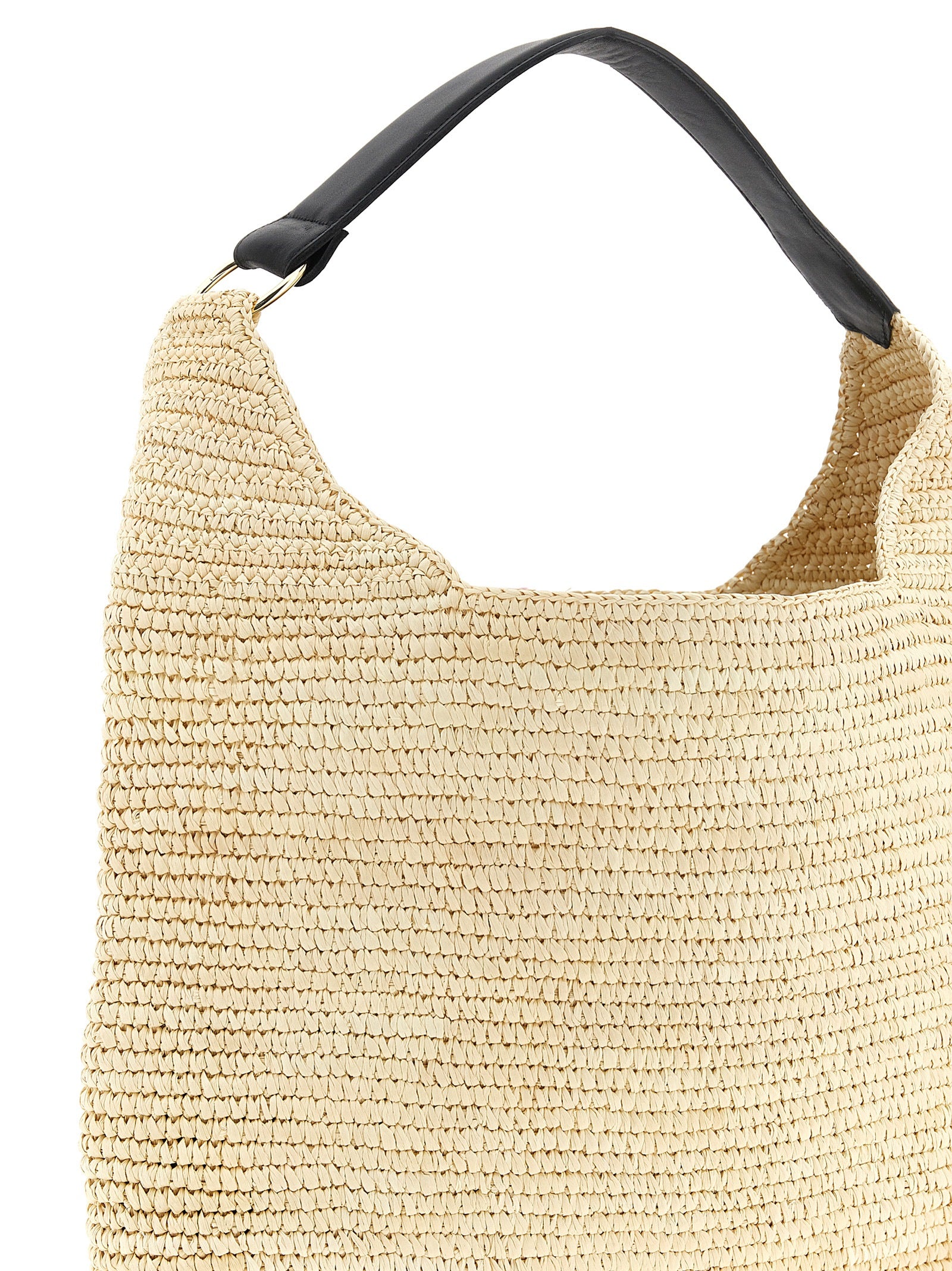 Shoulder Bag by Maison Michel for women in polyurethane leather & rubber beige presents a statuesque silhouette, showcasing a secure and statuesque with versatile shoulder-strap & handle for a sophisticated look.