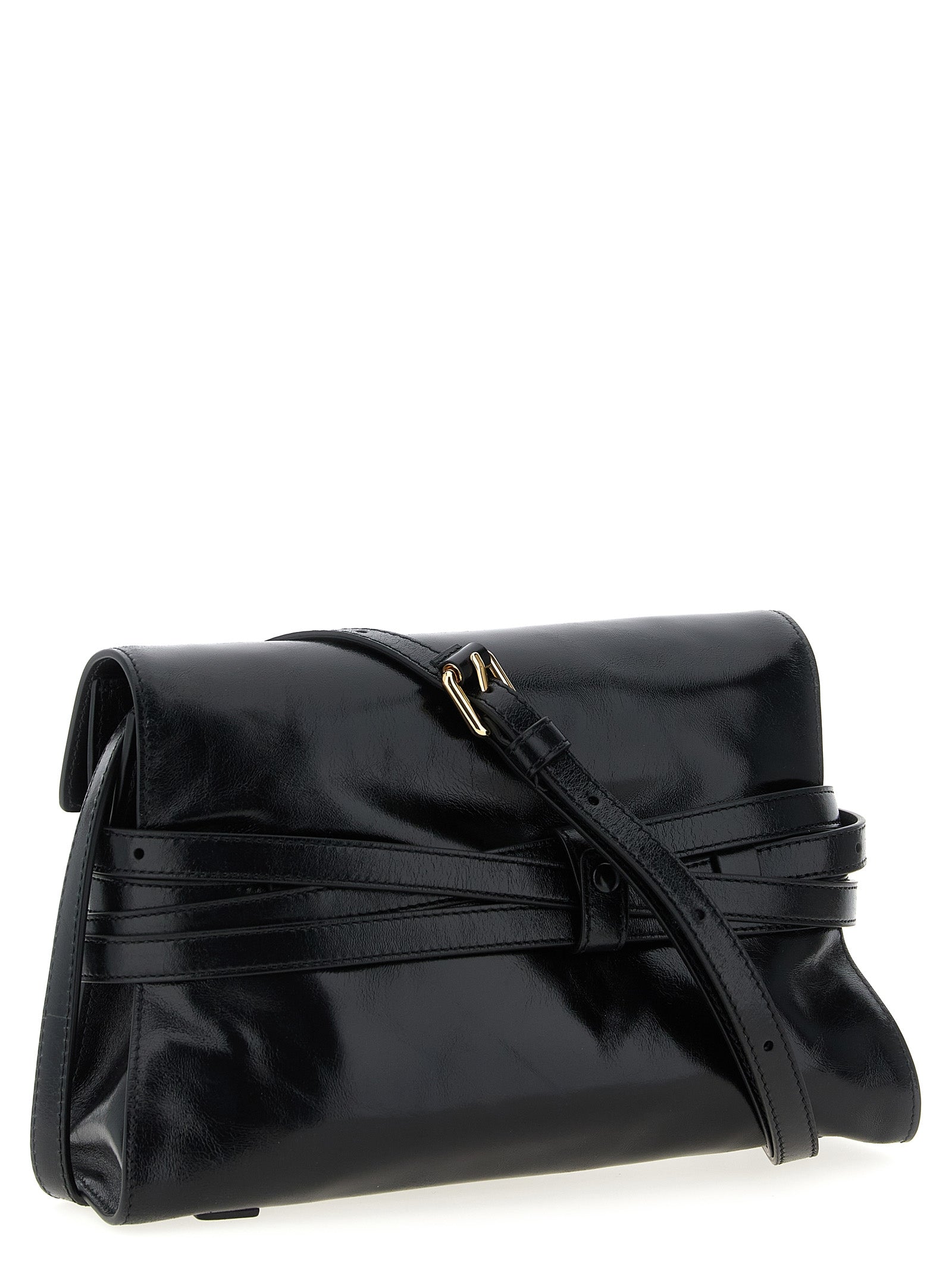 Crossbody Flap Handbag by Moschino for women in leather black features a versatile chic silhouette, meticulously detailed with a secure flap & magnetic, ample , and versatile crossbody-strap, shoulder-strap, adjustable-strap & belt-strap.