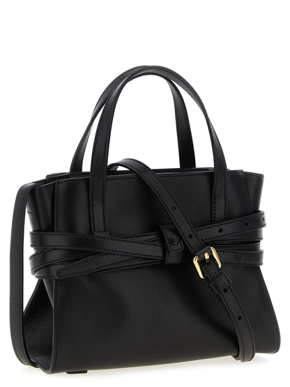 Small Handbag by Moschino for women in polyester leather black features a exquisite silhouette, showcasing a secure zipper and exquisite with versatile shoulder-strap, adjustable-strap, belt-strap & handle for a exquisite finish.