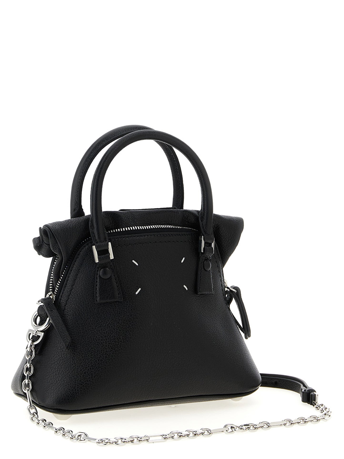 Micro Handbag by Maison Margiela for women in calfskin leather black & signature features a exquisite silhouette, showcasing a secure zipper and exquisite with versatile shoulder-strap & handle for a exquisite finish.