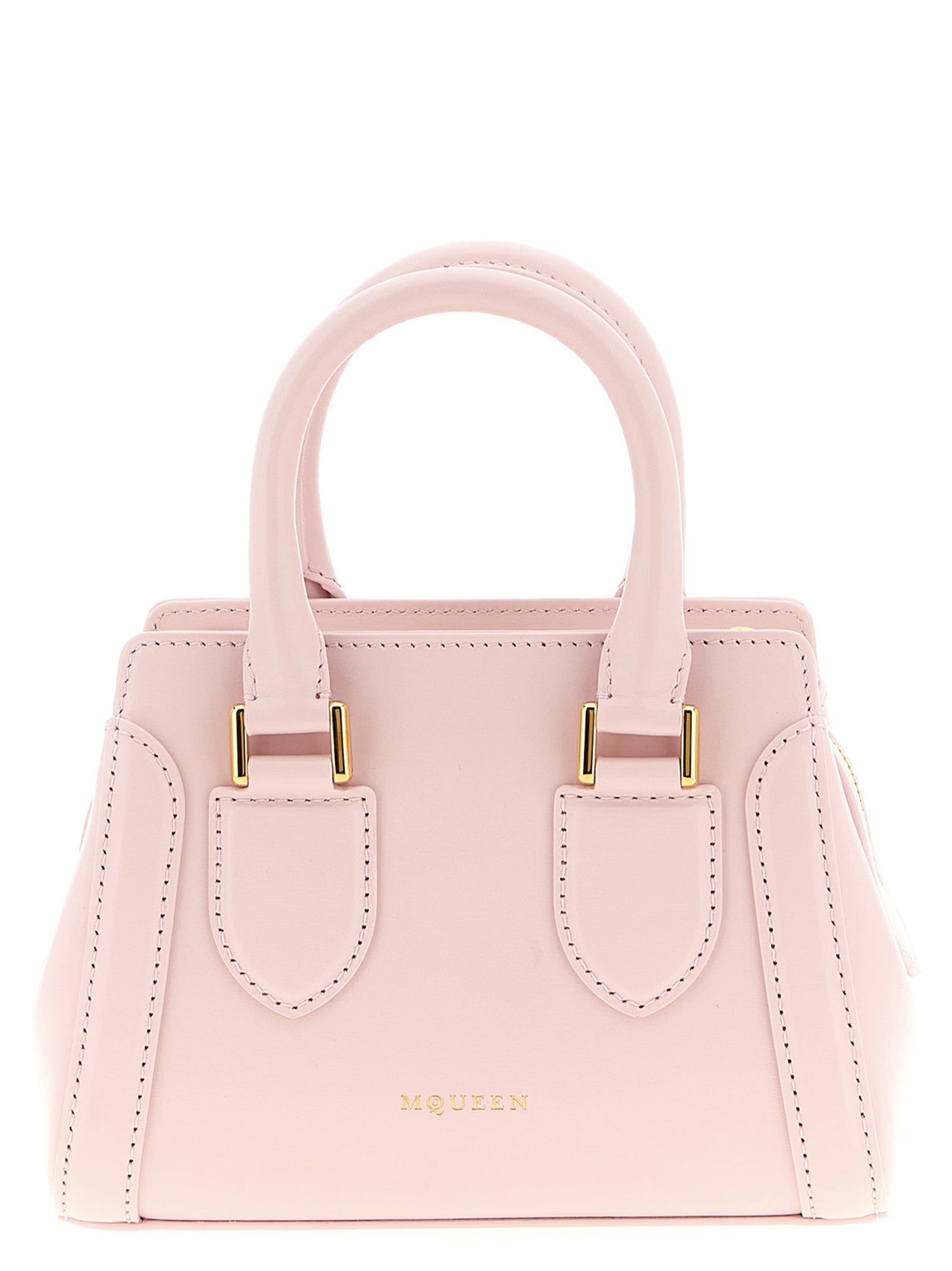 Mini Handbag by Alexander McQueen for women in calfskin leather multicolor & pink presents a ornamental silhouette, showcasing a secure zipper, ample , and versatile shoulder-strap & handle for a ornamental finish.