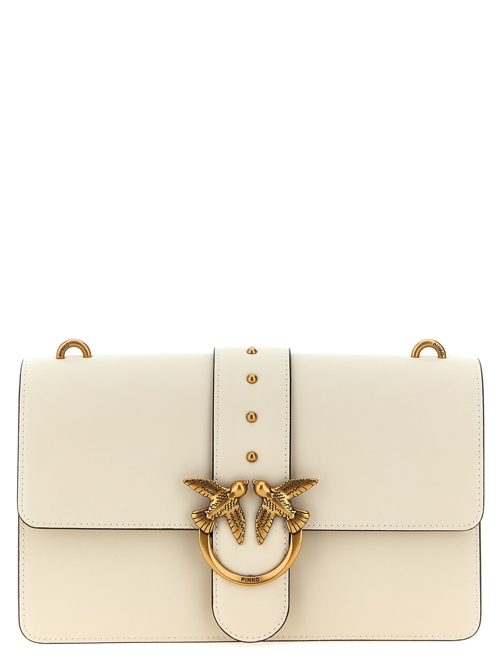 Crossbody Flap Handbag by PINKO for women in cotton & fur white features an multi-faceted design with a secure snap, flap & buckle, ample , and versatile crossbody-strap & shoulder-strap for a multi-faceted finish.