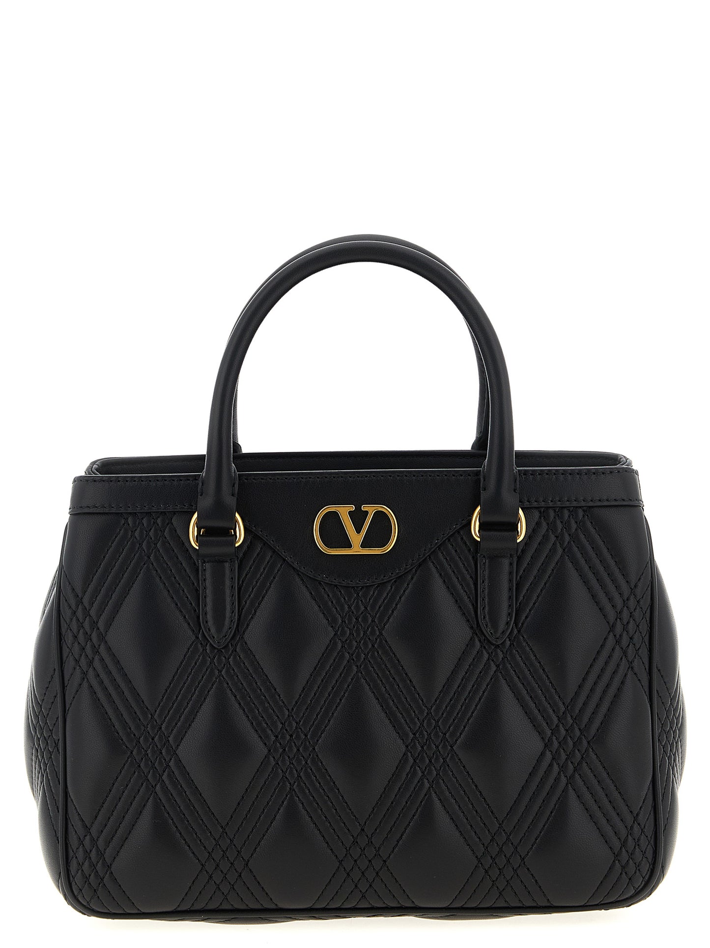 Quilted Handbag by Valentino Garavani for women in lamb leather black & signature features a exquisite silhouette, showcasing a secure and exquisite with versatile shoulder-strap, adjustable-strap & handle for a exquisite finish.
